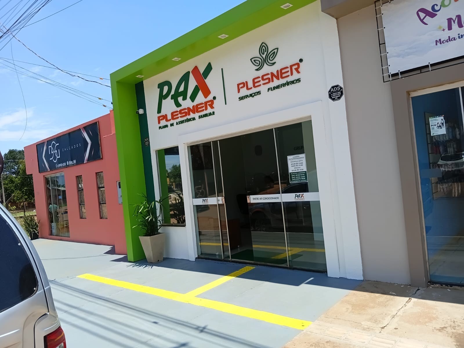 Fachada da Pax Plesner e da Plesner Serviços Funerários em Boa Esperança do Norte